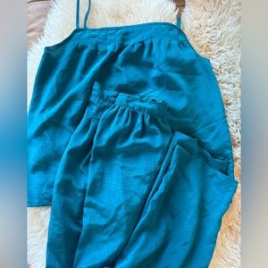 Vintage Emerald Satin PJ set